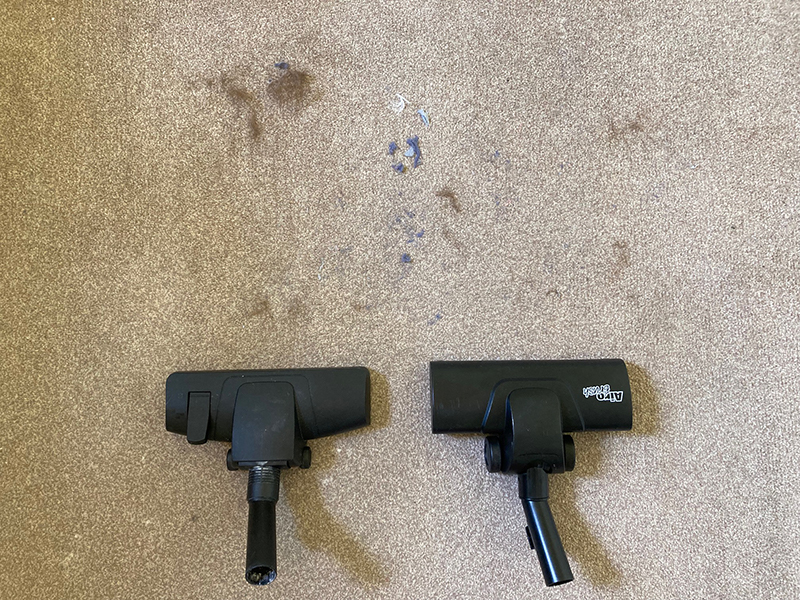 Henry xtra vacuum cleaner combi floor tool vs AiroBrush cleaning comparison on carpet