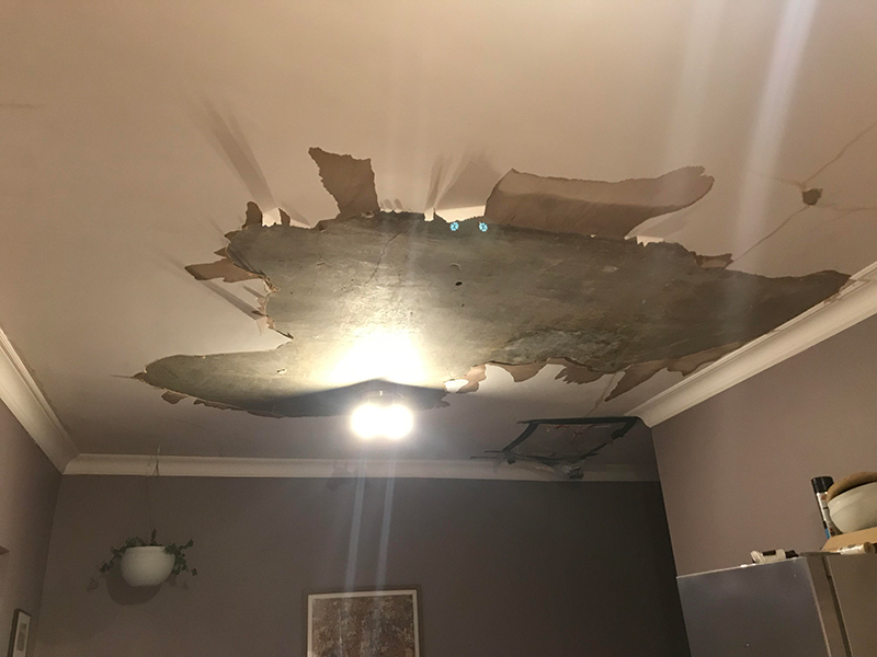 Flood Damage to Ceiling