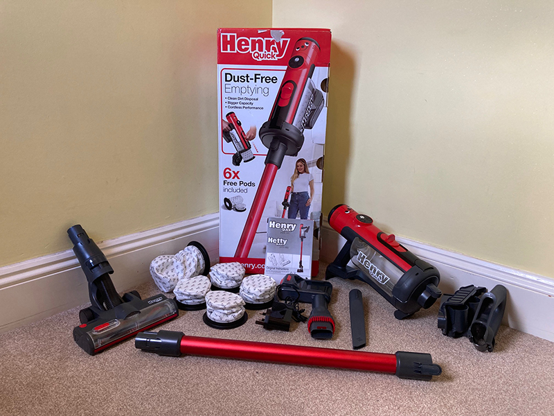 The box contents of the Henry Quick vacuum cleaner