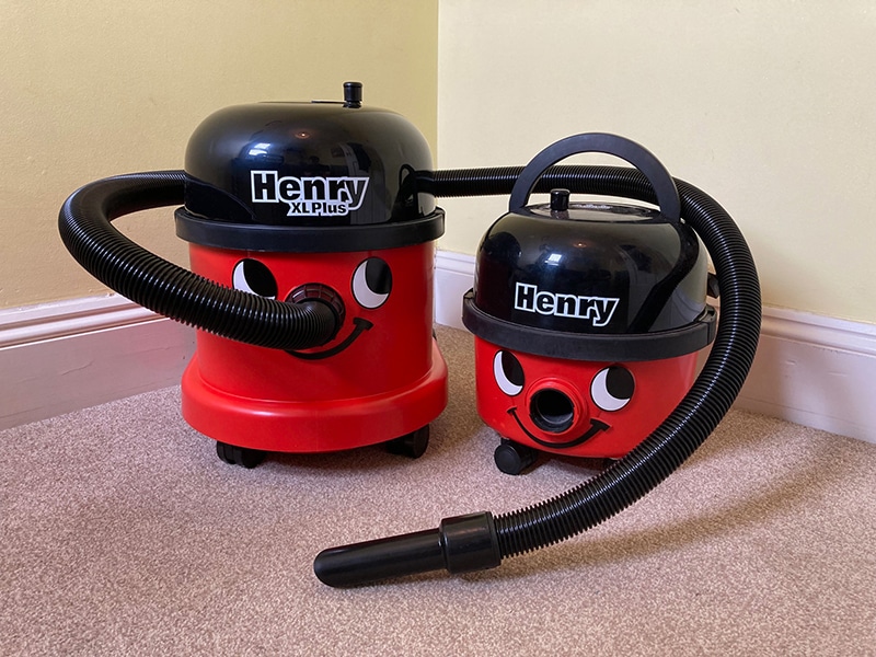 Henry vacuum cleaner and a Henry XL Plus vacuum cleaner